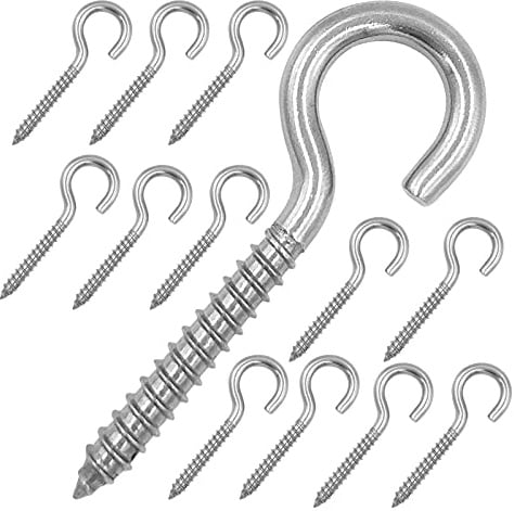 304 Stainless Steel Schraubhaken (12, M6 3.24 In)