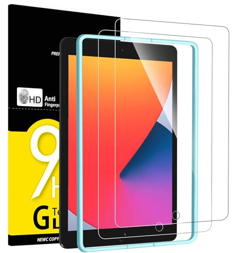 NEW'C Schutzfolie für iPad 9/8/7 10,2 Zoll für Panzerglas mit Montagehilfe | 2 Stück, Für iPad (9. Generation) 2021, iPad (8. Generation) 2020, iPad (7. Generation) 2019, Montagehilfe inklusive
