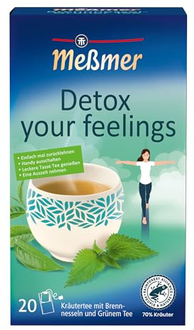 Meßmer Detox Your Feelings | Kräutermischung mit Brennnessel & Grünem Tee | 20 Teebeutel