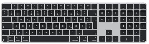 Apple Magic Keyboard mit Touch ID und Ziffernblock für Mac Modelle mit Apple Chip – Deutsch – Schwarze Tasten ​​​​​​​