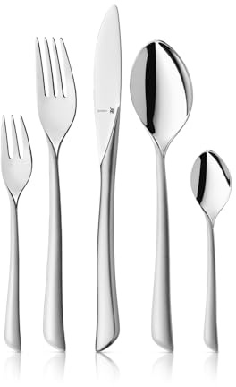 WMF Virginia Besteckset 12 Personen, 66 teilig, 60 Teile mit Servierbesteck, Hohlheftmesser, Cromargan Protect teilmattiert, kratzbeständig