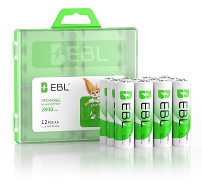 EBL AA Akku 2800mAh wiederaufladbare Mignon AA Batterien Typ NiMH 12 Stücke, 1,2V AA Batterie