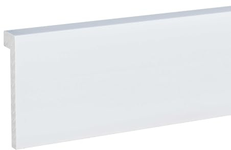 PROVISTON Fliesenabdeckleiste 22 x 100 x 2000 mm Moderne Sockelleiste Eckiges Profil Hochwertige Fußleiste Kunststoff Weiß Wasserfest, Robust und Langlebig