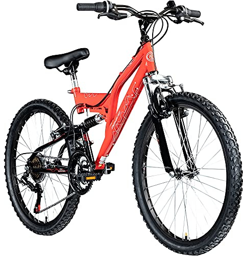 Galano FS180 24 Zoll Jugend Fahrrad 18 Gänge ab 8 Jahre Fully Mountainbike 130-145 cm für Mädchen und Jungen Kinderfahrrad Mountain Bike Jugendfahrrad MTB