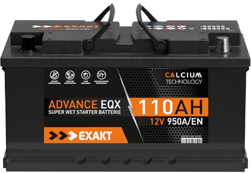 EXAKT Autobatterie 12V 110Ah Starter Batterie ersetzt 100Ah 105Ah 95Ah