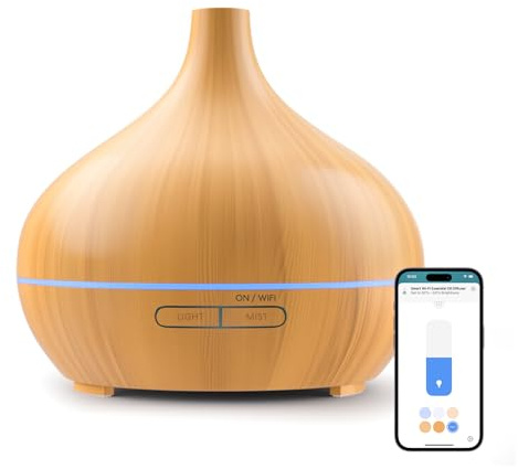 Meross Smart Aroma Diffuser Mini | 400ML & RGB | Fernsteuerung | Sprachsteuerung | App Steuerbar & 2,4 GHz WLAN | Luftbefeuchter Intelligent | kompatibel mit Apple Home, Alexa und Google Home