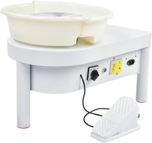 NArra Elektrische Töpferscheibe, 25cm, 350 W, Keramik-Formmaschine, Ton-Spinnrad für Erwachsene, Anfänger, DIY-Keramikhandwerk mit Fußpedal und Beinen im Schulunterricht, Töpferstange, Heimgebrauch