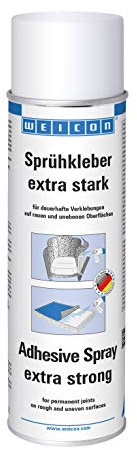 WEICON Sprühkleber extra stark 500 ml, transparentes Klebespray, für Filz, Schaumstoff, Leder, Teppich, Gummi, Holz