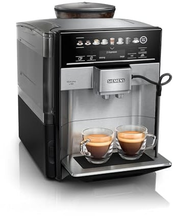 Siemens Kaffeevollautomat EQ6 plus s700, Milchsystem, 12 Getränke, automatische Reinigung des Milchsystems, Keramikmahlwerk, großes Touchdisplay, Edelstahl, TE657503DE