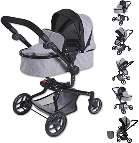 KNORRTOYS.COM 90987 - Puppenwagen Boonk - Stone, 52 cm, 59 x 42 x 80 cm
