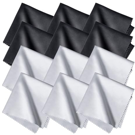 12 Brillenputztücher in Optikerqualität - 20 x 20cm - Mikrofaser - Extra Weich & Saugstark