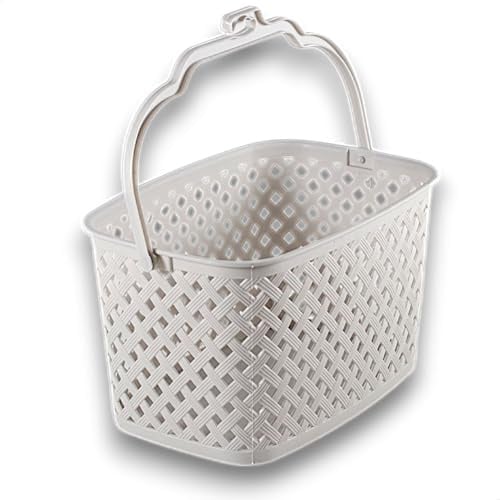 Kerafactum - Wäscheklammern Korb groß - Klammerkorb zum aufhängen - Creme | Wäscheklammerkorb zum aufhängen - 22x19,5x22 cm, Wäscheklammerkorb, Klammerkorb für Wäscheklammern, Korb Wäscheklammern