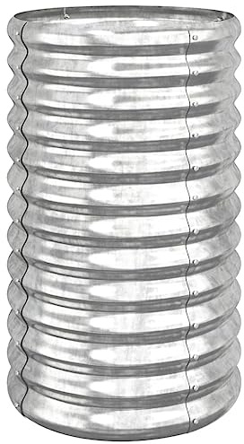 vidaXL Pflanzkübel Blumenkübel Hochbeet Blumenkasten Pflanzgefäß Pflanzkasten Blumentopf Garten Verzinkter Stahl 40x40x68cm Silbern