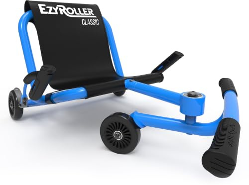 EzyRoller Classic Kinder Go Kart Drift Trike für 4 bis 14 Jahre | Gokart Dreirad bis 70 kg | Kinder Fahrzeuge für draußen 1 Sitzer, bis 70 kg belastbar | Tretfahrzeug (blau)