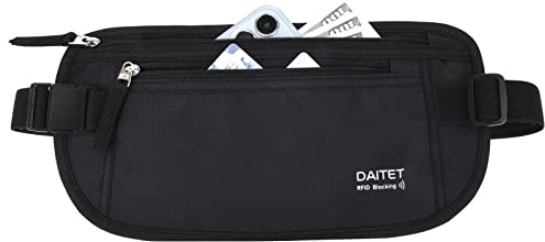Geldgürtel für Damen und Herren,Die Bauchtasche zum Reisen Flach Mit RFID-Blocker Bauchtasche unter Kleidung tragbar