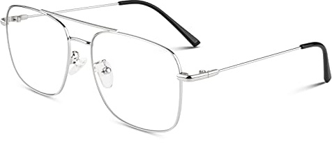 LINVO Brille Ohne Sehstärke für Herren Damen Klassische Metallgestell Brillenfassung Vintage Pilotenbrille Fake Brille