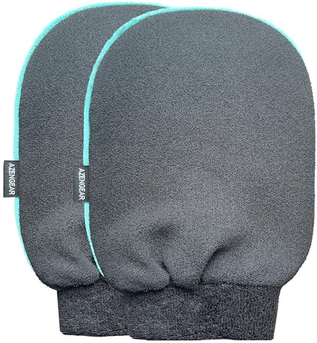 Peeling-Handschuh 2er Pack, Koreanischer Body Scrub gegen Hornhaut | 100% natürliche Viskosefaser, entfernt Selbstbräuner, hilft bei Reibeisenhaut, gründlich und sanft, maschinenwaschbar
