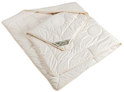 franknatur - Bettdecke 4 Jahreszeiten Schurwolle kbT Bio Baumwolle Nadia 240x220