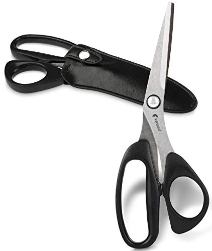 Pamara Stoffschere Nähen 22cm - Extra Scharfe Schneiderschere inkl. Etui - Geeignet für Basteln & Täglichen Gebrauch - Haushaltsschere Hochwertig, Büroschere