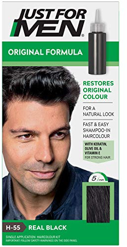 Just for Men - H55 - Haarfärbemittel, Pflege Tönungs Shampoo, Schwarz