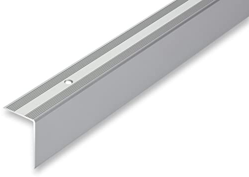 NALine® Treppenkantenprofil 30 x 42 x 1000 mm Treppenwinkel silberfarben gebohrt inkl. Montageset Treppenkantenprofil Alu Winkel