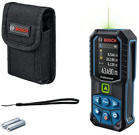 Bosch Professional Laser-Entfernungsmesser GLM 50-23 G | grüner Laser, Neigungssensor, Reichweite: bis zu 50 m, robust, IP65, ± 1,5 mm*, 2x AA-Batterie, Schlaufe, Tasche
