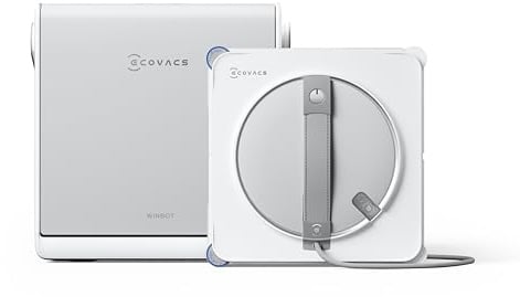 ECOVACS WINBOT W2S Omni Fensterputzroboter mit Multifunktionsstation, intelligenter Bis-an-den-Rand-Reinigung mit TruEdge™, Aufladen während des Betriebs, DREI Wasserdüsen, 12-stufigem Schutz