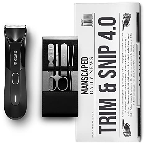 MANSCAPED® Trim & Snip 4.0, Pflegekit für Männer, enthält The Lawn Mower® 4.0 ergonomischer, leistungsstarker, wasserdichter Trimmer und The Shears 2.0 Nagelpflege Set