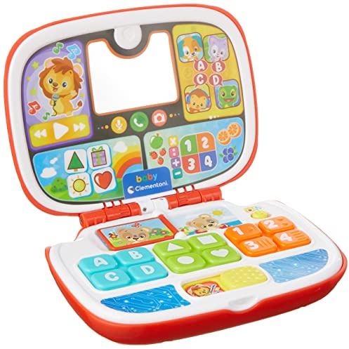 Baby Clementoni Baby-Laptop Tierfreunde - Spielzeug für Babys & Kinder ab 9 Monaten mit Ton- & Lichteffekten - Sensorik- & Motorikspielzeug für Kleinkinder, 59286 von Clementoni