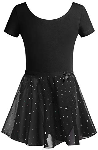 Arshiner Mädchen Ballettkleidung Zweiteilig Baumwolle mit Chiffonrock | Balletttrikot und Tüllrock als Tanzkleid für Ballett Gymnastik Training und Auftritte