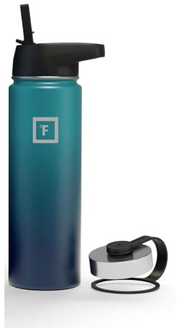 Edelstahl Trinkflasche mit Strohhalm - 650/950/1200/1800 ml - Kohlensäure Geeignet Auslaufsicher Doppelwandig Isoliert Thermosflasche BPA-Freie - Wasserflasche Sport Gym Fitness Reisen Kinder