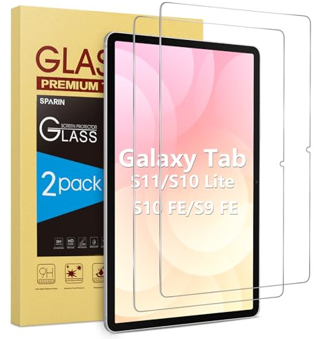 SPARIN für Samsung Galaxy Tab S10 Lite /S10 FE/S9 FE 10,9 für Schutzfolie | Panzer Schutz Glas Ebenfalls für Galaxy Tab S11/S9/ S8 /S7 11， Displayschutzfolie mit 9H Härte, 2 Stück