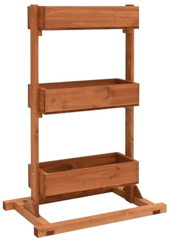 vidaXL Kiefernholz-Pflanzenregal 52x30x78 cm, 3-stufig, Holz-Blumenständer, wetterfest, für Garten, Balkon oder Terrasse, Topfhalter, wasserbasierte Lackierung