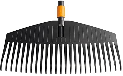 Fiskars Laubbesen, Werkzeugkopf, 25 Zinken, Breite: 50 cm, Kunststoff-Zinken, Schwarz/Orange, QuikFit, 1000642