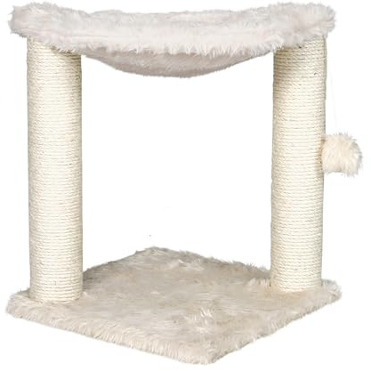 TRIXIE Kratzbaum Baza 50 cm in creme – kleiner & kompakter Katzenbaum mit gemütlicher Liegemulde, komfortabel & stabil – 44541