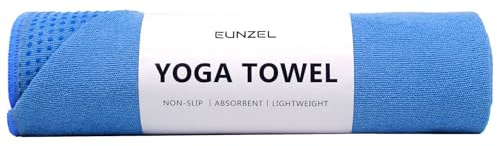 Eunzel Yoga-Handtuch, Hot Yogamatte, Handtuch mit Griffpunkten, schweißabsorbierend, rutschfest, für Hot Yoga, Pilates und Workout, 61 cm x 183 cm