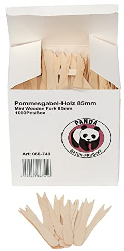 Commerline Holz Pommesgabeln 85 mm – 5000 Stück Einweg Pommespieker, Holzlgabeln | Nachhaltiges Holzbesteck für Imbiss, Streetfood & To-Go