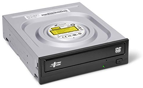 Hitachi-LG GH24 Internal DVD Drive, DVD-RW CD-RW ROM Rewriter for Laptop/Desktop PC, Windows 10 Compatible, M-Disc Support, 24x Write Speed (Software Included) - Black