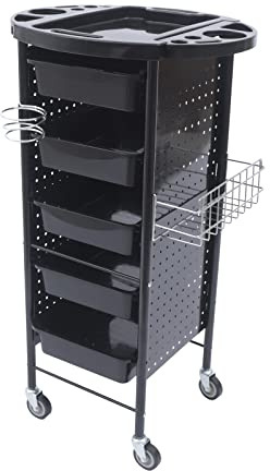 SHZICMY Friseurwagen Arbeitswagen Rollwagen Stapelboy Friseur Arbeitswagen Wagen Bedienungswagen Wagenschrank Freistehend Rollwagen Rollcontainer Trolley Haarpflegetrolley 5 Schubladen