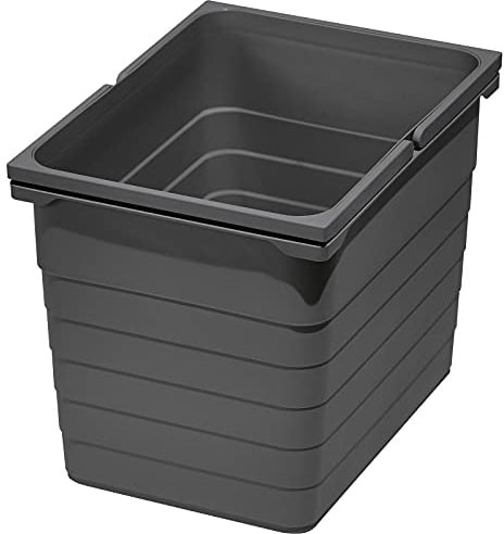 eins2vier Abfallsammler Höhe: 310 mm Volumen 17 Liter 230 x 306 mm dunkelgrau 5060 Mülleimer Abfalleimer Abfalltrenner von SOTECH