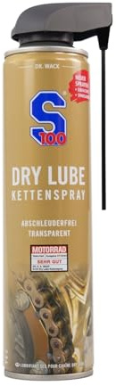 DR. WACK S100 Dry Lube Kettenspray für Motorrad 400 ml - Trocken Kettenschmierstoff - Schutz vor Verschleiß & Korrosion - Kettenschmierung für weniger Reibung - Hochwertige Motorradpflege