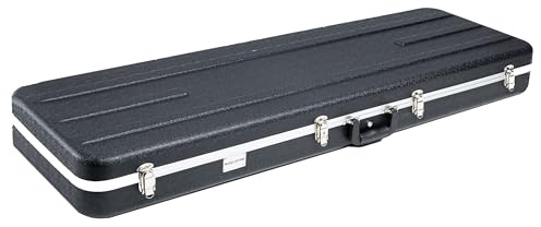Fame Deluxe Electric Bass ABS Case, Robuster E-Bass Koffer, Plüsch-Polsterung, mit Zubehörfächern