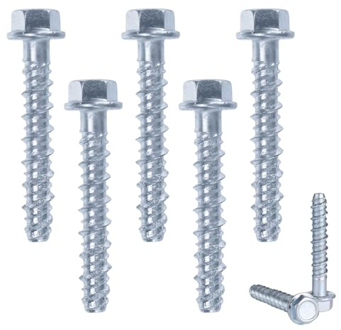 posionks 20 Stücke Betonschrauben 8mm Sechskantschrauben Universaldübel Langschaftdübel,Fensterrahmendübel Spreizdübel, Wandmontage Schraubensatz