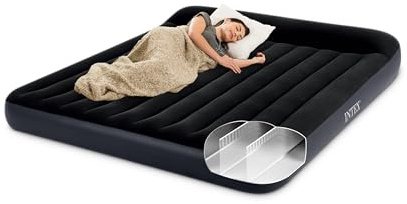 Intex 64144 Dura Beam Pillow Rest King Matratze mit Fiber Tech Technologie, ohne elektrische Pumpe, 182 x 203 x 25 cm Schwarz California King