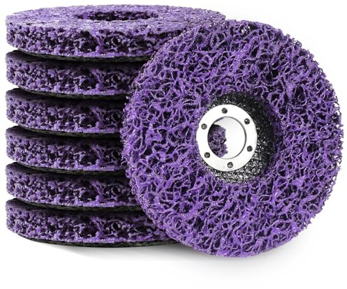 UVVRUR CSD Scheibe 125mm Grob Reinigungsscheiben 7 STK CSD Scheibe 125mm Schleifscheiben für Winkelschleifer Rost Entfernen Rostentferner für Ntfernen Sie Farbe, Rost (Lila, 7, Mittel)