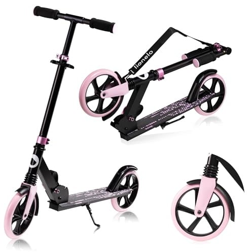 LIONELO Luca Cityroller für Kinder, Jugendliche und Erwachsene bis 100 kg, 200 mm PU-Räder, ABEC-7 Kugellager, ShockResist Stoßdämpfung, höhenverstellbar, klappbar, leicht 4,1 kg