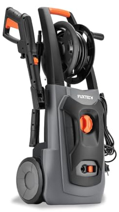 FUXTEC Hochdruckreiniger FX-HDR1800, Flächenreiniger mit 6m Hochdruckschlauch, 130 bar Arbeitsdruck, Fördermenge 420l/h, 1800W Leistung, verschiedene Sprühmuster, integrierter Reinigungstank