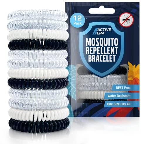 Active Era Mückenschutz Armband (12 Stk), Mückenabwehr Outdoor, Camping - Mückenarmband für Kinder & Erwachsene - Natürlicher Anti Mücken Schutz, Wasserfest, 10 Tage Schutz, 100% DEET frei - Modern