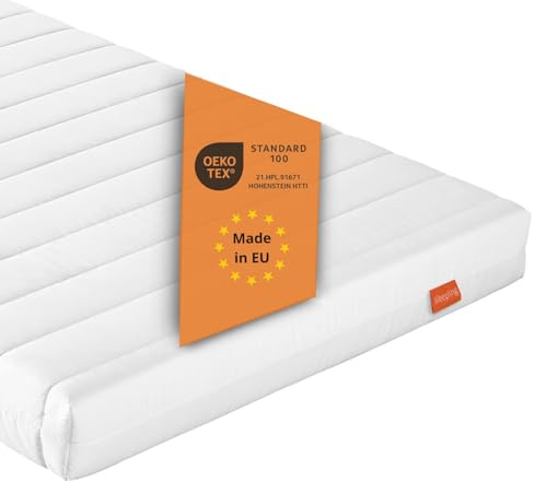 sleepling Matratze 80 x 200 x 11 cm, Rollmatratze Gästematratze, Komfort- Kaltschaummatratze, Made in EU, Bezug waschbar, Oeko-Tex 100, Härtegrad 2, weiß