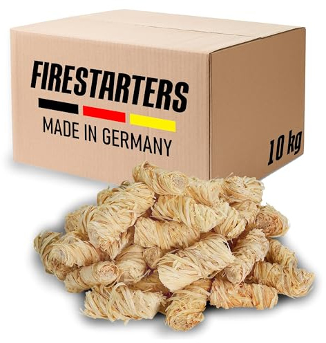 FEUER PRIMUS Direkt vom Deutschen Hersteller (10 kg) Anzündwolle Brennholz-, Kaminscheite-, Feuerholz-Anzünder aus zertifiziertem Holz, Holzwolle, Grillanzünder, Kaminanzünder (10kg)